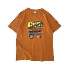 デザインTシャツ　マルチカラー　プリント　アーカイブ　オールドデザイン　オレンジ