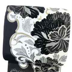 未着用　袋帯　振袖帯　モール　牡丹　唐草　金糸　銀錦糸　着物　016b p