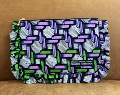 アフリカンファブリック フリルフラットポーチ アフリカ布