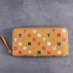 希少 トリーバーチ 長財布 ケリントン アルファベット マルチカラー 丸型Tロゴ