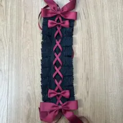 黒とワインレッドのヘッドドレス