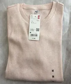 タグ付きユニクロ★リブクルーネックT