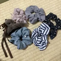 シュシュ 6個セット カラフル ヘアアクセ 新品 未使用