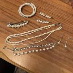 ホワイトパールネックレスセット