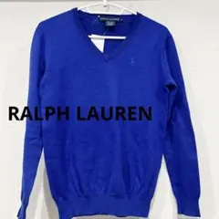 N7−5◯ Ralph Lauren 青 Vネックニット セーター