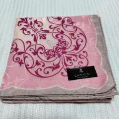 LANVIN COLLECTION ハンカチ ピンク ローズ柄のサムネイル