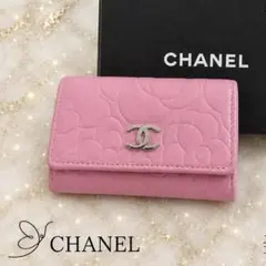 シャネル CHANEL キーケース カードケース ピンク ココマーク カメリア