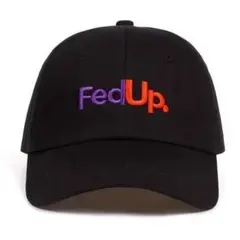 新品 FedUp キャップ 野球帽 帽子 黒 ユニセックス 企業ロゴ パロディ