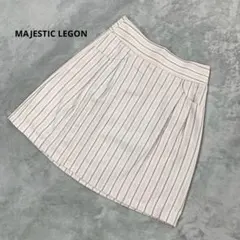MAJESTIC LEGON ストライプ台形ミニスカート ポケット付き