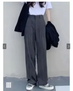 GRL センタープレスストレートパンツ ai07 Sサイズ グレー