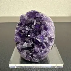 極濃紫✨ ウルグアイ産 アメジスト ドーム グリーンライン 瑪瑙 A261