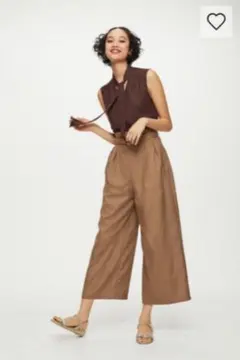 【新品】GU ベルト付きワイドアンクルパンツ　XL