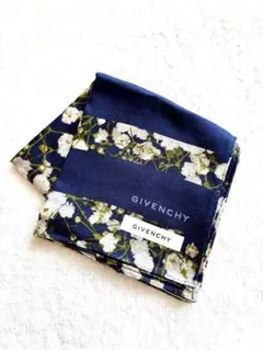 GIVENCHY ジバンシィ ハンカチ 花柄 ネイビーのサムネイル