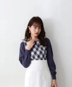 未使用品PROPORTION BODY DRESSING長袖 アーガイル柄ニットのサムネイル