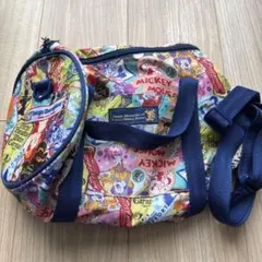 ディズニーランド　ボストン　ショルダーバッグ　ミッキー 総柄