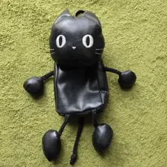 黒猫　ポーチ 合成皮革