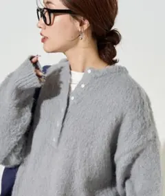 【noon様】FREAK'S STOREウール タッチ 起毛 ヘンリーネック