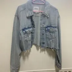 ZARA ライトブルー　クロップドデニムジャケット　美品