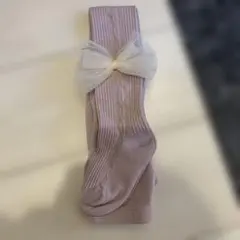 キッズタイツ リボン付き 可愛いタイツ 100ピンク