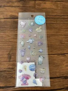 サンリオ　ぷっくりキラキラ キラフチ樹脂盛りシール MIXアイドルグループ