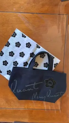 ［ビニール袋付き］Mary Quant フラワーモチーフ トートバッグ