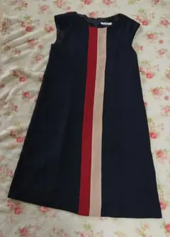 petit poudre ネイビー　ワンピース　M　バイカラー　プチプードル