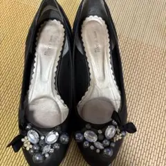 Marie ブラック ビジュー パンプス 23 マリーファム