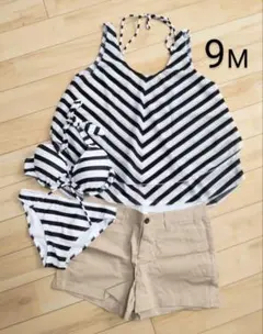 レディース水着 4点セット ビキニ タンキニ ボーダー 9M 体型カバー