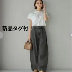 しまむら mysa closet カーブデニムパンツ 田中里奈 淡黒 ブラックのサムネイル