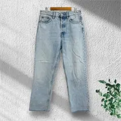 ザラ ZARA テーパード デニム カットオフ 【M】ライトブルー ボタンフライ