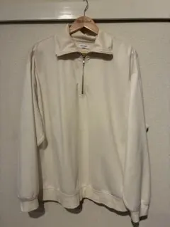 ハーフジップ ビッグカラー ルーズブラッシュドプルオーバー