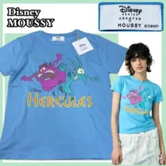 新品✨大人気Disney×MOUSSYヘラクレス ペイン＆パニック半袖Tシャツ青のサムネイル