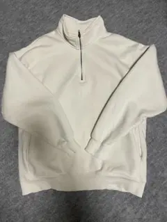 ホワイト ハーフジップ スウェット