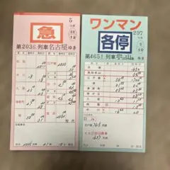 近鉄名古屋線　運転カード(スタフ) 急行　ワンマン普通のサムネイル