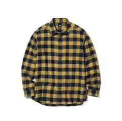 【UNIQLO】ユニクロ　S メンズフランネルチェックシャツ　綿　イエロー