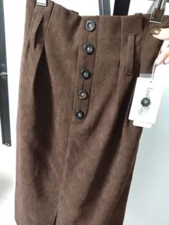 【新品】ブラウン スエード風 タイトナロースカート