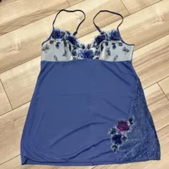 花柄刺繍レースキャミソール 青色　ワコールのサムネイル