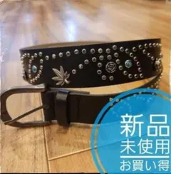 【新品未使用】スタッズベルト ターコイズ y2k フラワー ウエスタン w3