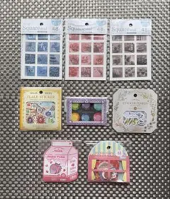 Kyowa GAIA amifa DAISO シール　フレークシール　8種セット