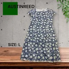 e1800☆AUSTINREED フラワー刺繍 レース半袖ワンピース Lサイズのサムネイル