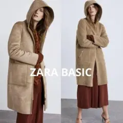 【美品】ZARA＊フェイクスエード ムートン調 ボア リバーシブルロングコート