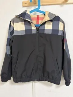 【美品】フード付き黒とチェック柄ジャケット