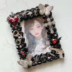 トレカケース ホイップデコ B8 硬質 カードケース チェキホルダー 黒 デコ