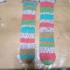 レオ様専用です。マルチカラーストライプニット靴下