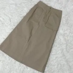 【c3135】UNIQLO ベイカースカート　ベージュ タイト　ウエストゴム