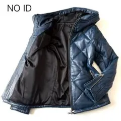 【美品】 NO ID レザーキルティング ジャケット 羊革 フード付 サイズ1