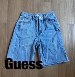 GUESS デニムハーフパンツ レディース デニムショートパンツ ゲス ロゴ