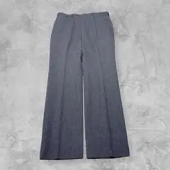 【日本製】ワイドパンツ スラックス センタープレス ネイビー ビジネス スーツ