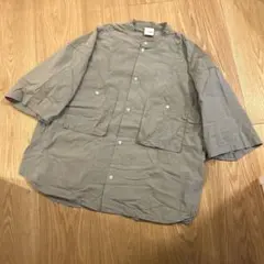 【チャオパニック】バンドカラー半袖シャツ(オーバーサイズ)
