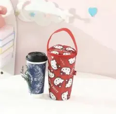 ハローキティ レッド タンブラー保冷バッグ ドリンクホルダー ケースのサムネイル